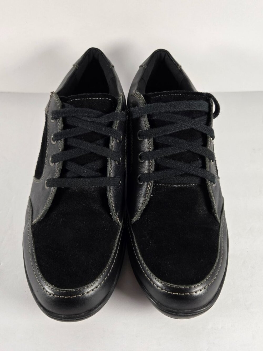 David Tate Helen Black Leather & Suede Comfort Walking Laced Oxford Women’s 10